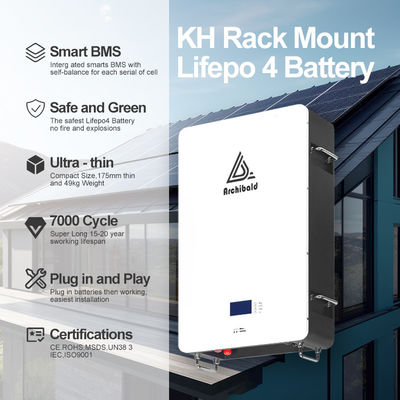 Гибридная сеть Powerwall Lifepo4 Домашний аккумулятор 48V 200ah 10Kwh 51.2v 300ah Литий-ионные батареи с WIFI
