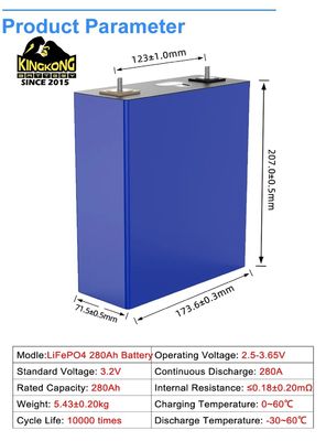 280Ah 314Ah Призматический аккумулятор LiFePO4 для OEM Солнечных энергетических накопителей